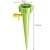 Green self watering spike for plants, showing dimensions