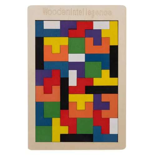 Kruzzel Wooden Intelligence Tetris Puzzle, 40 pieces, colorful, wooden, for kids, educational toy