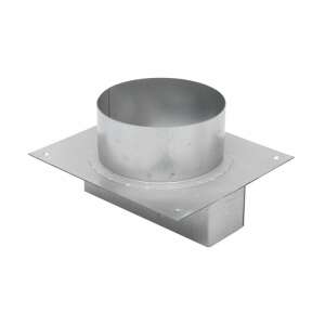 Home KPEHKIV adaptor de evacuare spate pentru hote de bucătărie, tipurile STORM și HURRICANE, galvanizat, Ø117 mm, 160 x 52 mm parte dreptunghiulară, 188 x 160 mm placă de montare - Accesorii pentru hota de bucătărie