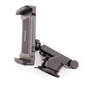 Car phone holder with suction cup mount, black, for phones and tablets up to 260mm wide - Carguard