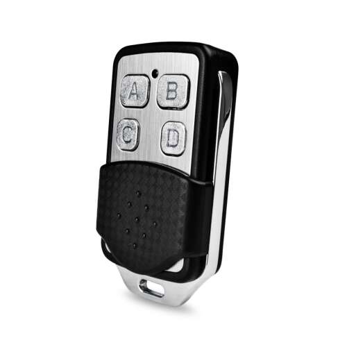 Luxion távirányító RF dimmer és keresztkapcsolókhoz, 4 gomb, fekete és ezüst, kulcstartó