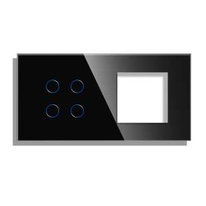 LUXION 4x Érintőkapcsoló + Konnektor Panel - Üveg