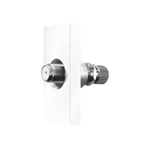 Luxion műholdas TV aljzatmodul, fehér, üvegkeret nélkül