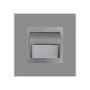 LUXION Éjszakai Fény üvegkerettel, elülső nézet, a fény látható - Villanykapcsoló keret