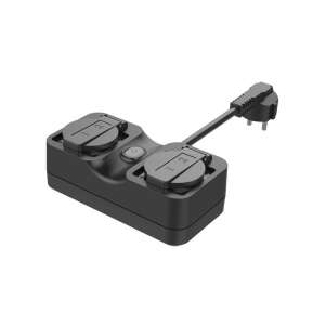 Meross MSS620HK Intelligens Konnektor, 2 Kimenettel, Kültéri/Beltéri Használatra, 28,5 cm Kábellel, Alkalmazásvezérlés - Meross