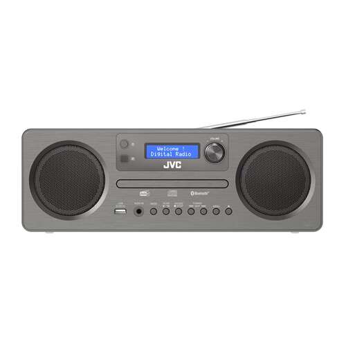 Rádio JVC RD-E861B-DAB s prehrávačom CD, Bluetooth a DAB+ tunerom, sivá