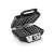 Tristar WF-2195 waffle maker, black, open, showing waffle plates