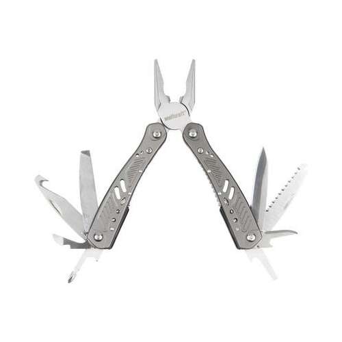 Wolfcraft 4080000 multitool, 13 v 1, s kliešťami, nožom, pílou, skrutkovačom, otváračom na fľaše a mnohými ďalšími