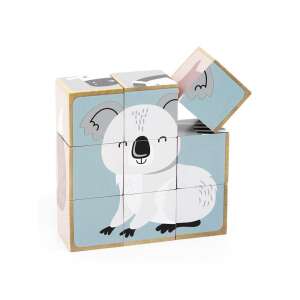 PolarB 9-dielne drevené puzzle bloky s obrázkami zvierat, s koalou - Puzzle pre bábätká