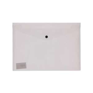 Dosar transparent din plastic alb A4 cu închidere cu buton - Huse de protecţie acte