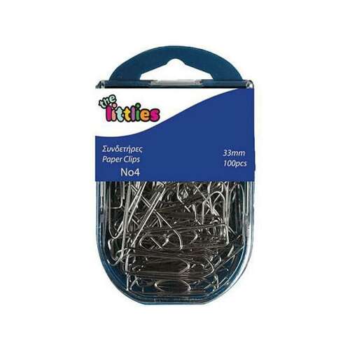 The Littles No.4 33mm 100db papírkapocs műanyag tárolóban
