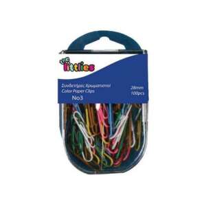 Színes gemkapcsok 100 darabos csomag, 28mm, The Littles márka - Gemkapocs