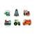 Djeco Vroom wooden vehicle puzzle pieces, featuring 6 colorful shapes to sort and fit into the board, great for toddlers and preschoolers
