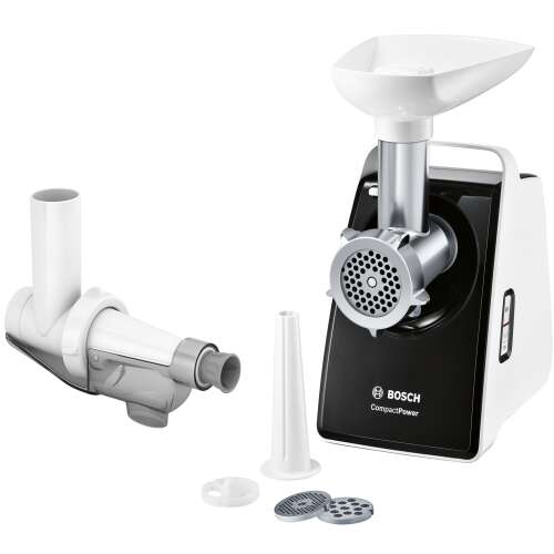 Електрическа месомелачка Bosch CompactPower с пълнеж за колбаси, плочи за смилане и преса за плодове