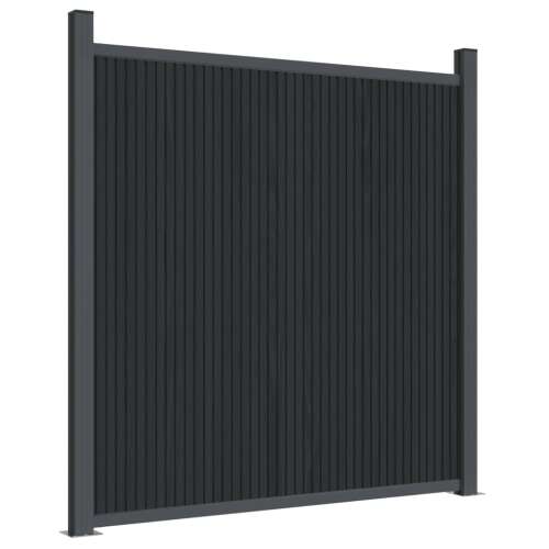 vidaXL szürke WPC kerítéspanel, 3/4-es nézet - Kerítéselem
