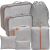 Trizand 7-piece luggage organizer set in gray and orange