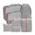 Trizand 7 piece travel organizer set for suitcase, grey with orange zipper