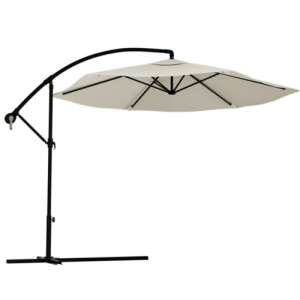 Parasol ogrodowy na słupie 350 cm z pokrowcem, kremowy