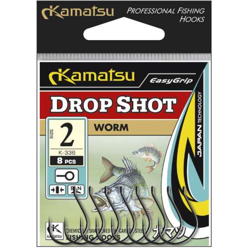 Kamatsu kamatsu worm drop shot 1/0 black nickel ringed