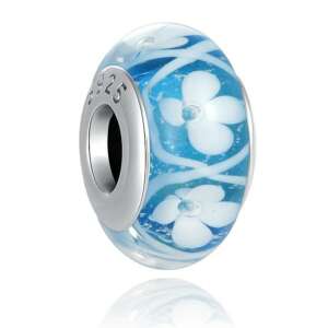 Pandora stílusú aranyozott ezüst charm-Üveg virág 94966807 Nőknek