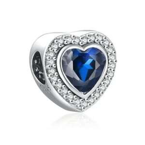 Pandora stílusú  ezüst charm - Kék szívem 94966826 Nőknek