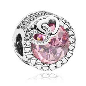 Pandora stílusú ezüst charm -  Rózsaszín csillám 94966866 Nőknek