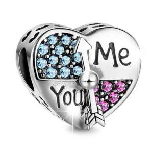 Pandora stílusú ezüst charm - You& Me 94966884 Nőknek