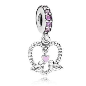 Pandora stílusú  ezüst charm -  Csicsergös szerelem 94966923 Nőknek