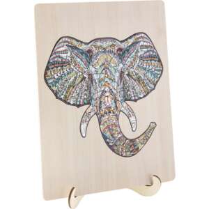Grafix Puzzle din lemn Elefant, 137 piese, asamblat, cu stand - Grafix