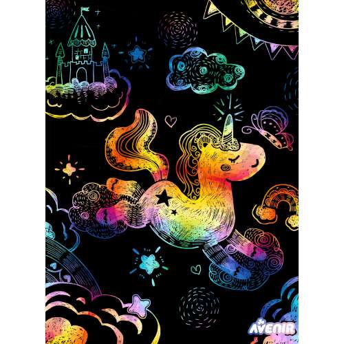 Avenir Karckép készítés stencillel, unikornisok, szivárványos unikornis karckép