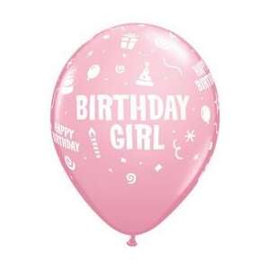 11 inch-es Birthday Girl Pink Szülinapi Lufi (6 db/csomag) 95323939 