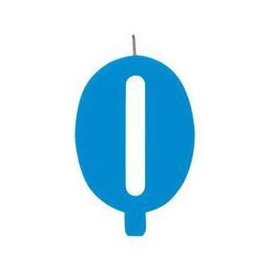Szülinapi Számgyertya - 0 - Kék - Tartóval