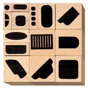 Avenir Stamp and Match Create Vehicles wooden stamps for kids, 14 different shapes - Stamp