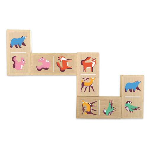 Les Jouets Libres Dominó - Fa dominók állatokkal, 3+