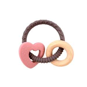 Magni Beißring aus Silikon und Holz mit Herzform - Magni