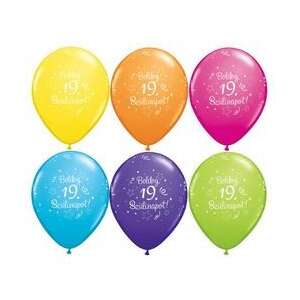 Qualatex 19. Szülinapi Lufi - 6 db - 11 inch