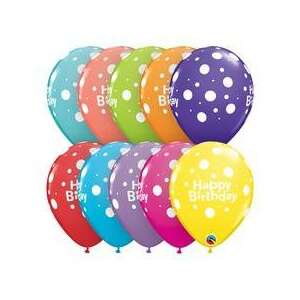 Qualatex Szülinapi Lufi - Pöttyös - Latex - 11 inch