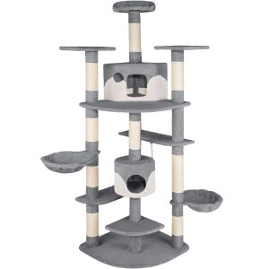 Nelly Macskafa - Wieża do zabawy - Drapak - 204 cm - Szary-Beżowy 131671507 - Zwierzęta gospodarskie