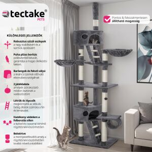 Tectake Hansi XXL Škrabadlo pre mačky s viacerými platformami, škrabacími stĺpikmi a domčekmi pre mačky - Chov mačiek
