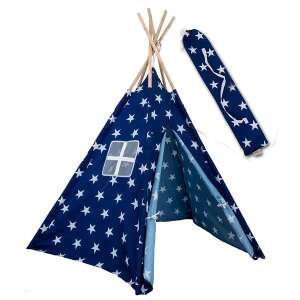 Enero Toys Star Wigwam Play Tent for Kids, Blue with White Stars, Indoor Outdoor Play Tent for Children, Play Tent for Girls and Boys - Babies & Toddler