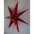 Piros papír csillag LED fényekkel, 60cm, lógó dísz