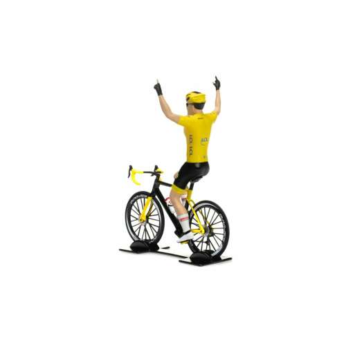 TDF Maillot Jaune győztes 2023 1:18 méretarányú modell a Solido-tól, sárga és fekete, kerékpáron ülő kerékpáros - Solido