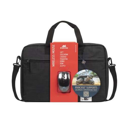 Notebook táska, 15,6", vezeték nélküli egérrel, RIVACASE "Regent 8038", fekete