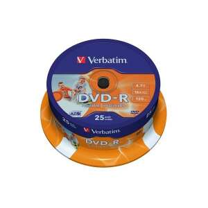 VERBATIM DVDV-16B25PP  DVD-R cake box  nyomtatható DVD lemez 25db/csomag 94975776 