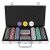 MALATEC Texas Hold'em Poker Set open aluminum case with all components