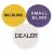 MALATEC Poker Set Dealer, Small Blind, Big Blind chips