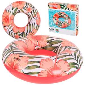 Bestway Tropical Palms flotor de piscină gonflabil, flori de hibiscus albe și roz, 119 cm - Colaci de înot