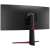 LG UltraGear 34GP63AP-B 34-inch curved gaming monitor, back view, showing ports and stand