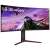LG UltraGear 34GP63AP-B 34 hüvelykes ívelt játékmotor, elülső nézet, a képernyőn egy játékkal