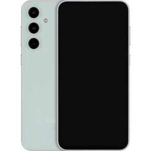 Smartphone Samsung Galaxy S23 FE, culoare verde mentă, vedere din față și din spate - Samsung Telefoane mobile